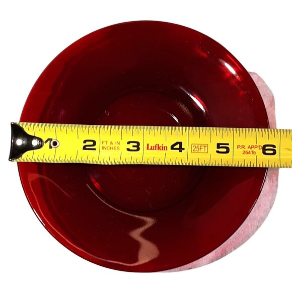 2 Royal Ruby Cups Saucers Vitage Anchor Hocking Vintage Discontinued Red Glass - Picture 7 of 7